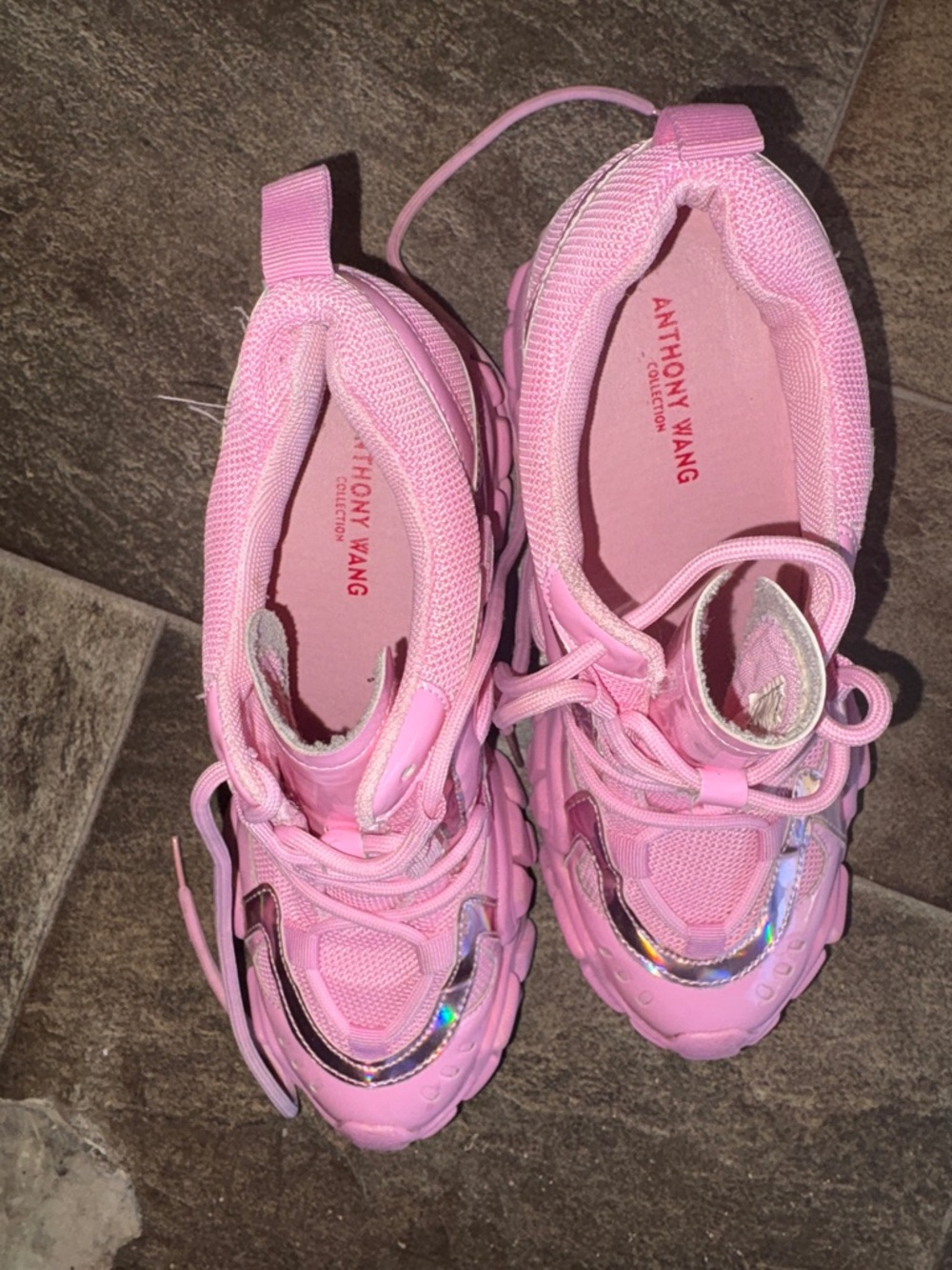 Anthony Wang Pink Chunky Women's Fashion Sneakers